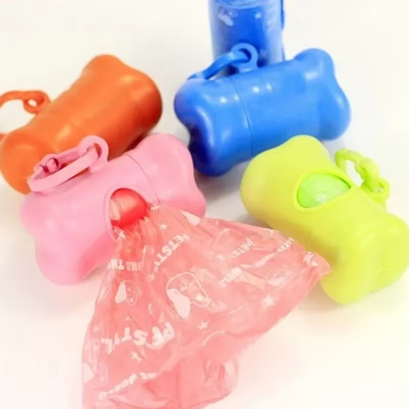 Pet Waste Bag Dispenser Dog Poop Picking Bag Garbage Distribution Cleaning Supply Cute Bone-Shaped Pet Trash Box Toilet Picker