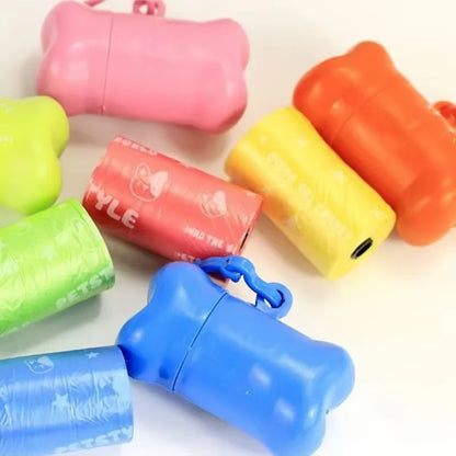 Pet Waste Bag Dispenser Dog Poop Picking Bag Garbage Distribution Cleaning Supply Cute Bone-Shaped Pet Trash Box Toilet Picker