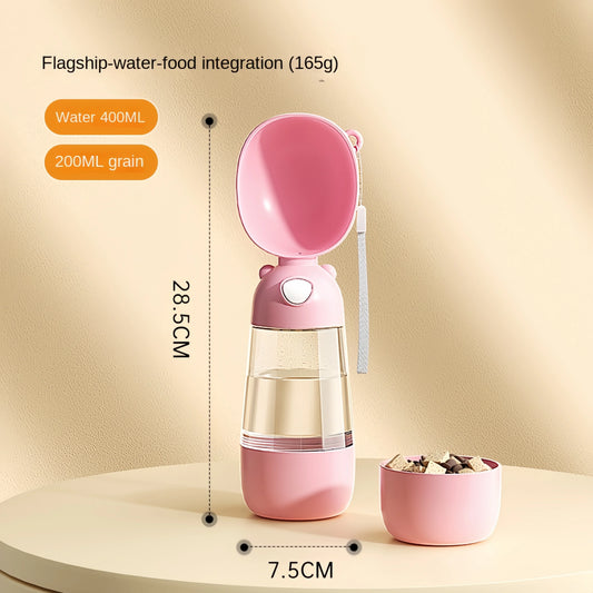 Dog Portable Water Bowl Portable Food Grade Material Dog Cat Travel Pet Water Cup Bottle with Food Dispenser Pet Dog Supplies