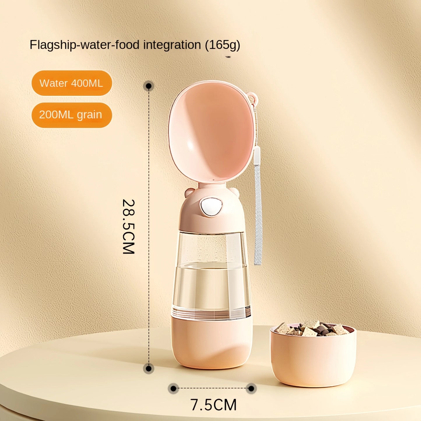 Dog Portable Water Bowl Portable Food Grade Material Dog Cat Travel Pet Water Cup Bottle with Food Dispenser Pet Dog Supplies