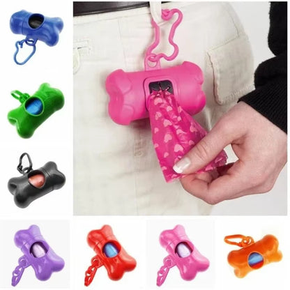 Pet Waste Bag Dispenser Dog Poop Picking Bag Garbage Distribution Cleaning Supply Cute Bone-Shaped Pet Trash Box Toilet Picker